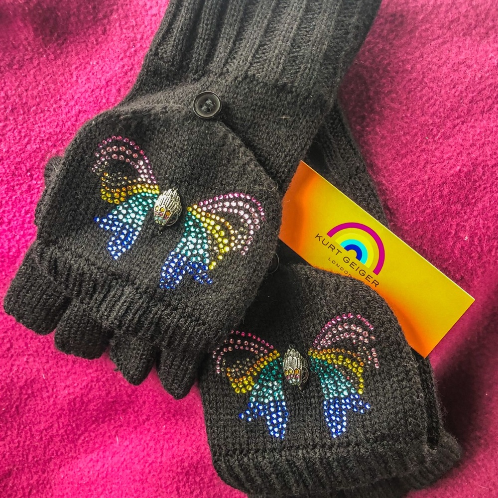 NWT Kurt Grover knit fingerless gloves.